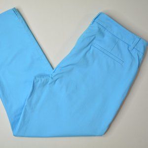 TALBOTS Size 10P PETITE Womens Blue STRETCH Cropped CAPRI Chino‎ Trouser Pants